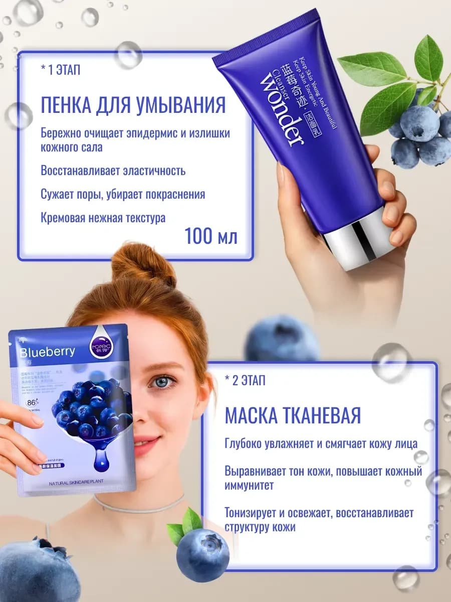 BIOAQUA — Set cadou Blueberry Moisturizing (5 piese) thumbnail 4